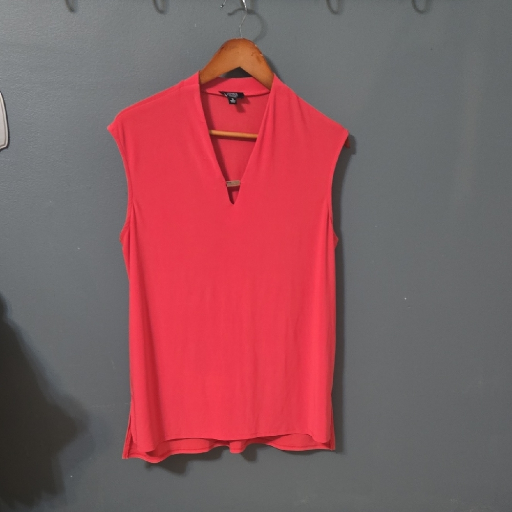 Jones New York V-Neck Sleeveless Coral Blouse